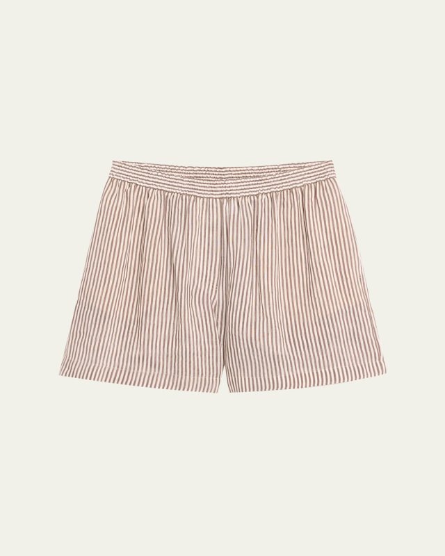 Seaside Stripe Linen Silk Shorts
